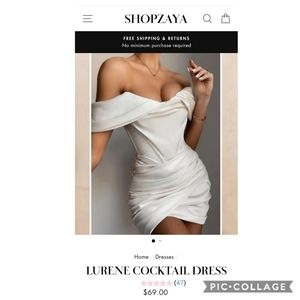 Lurene Satin Cocktail Dress (Ivory)